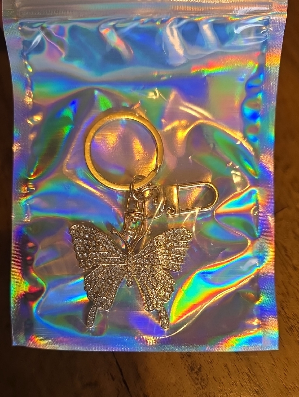 Gold Crystal Butterfly Keychain - Picture 10 of 10